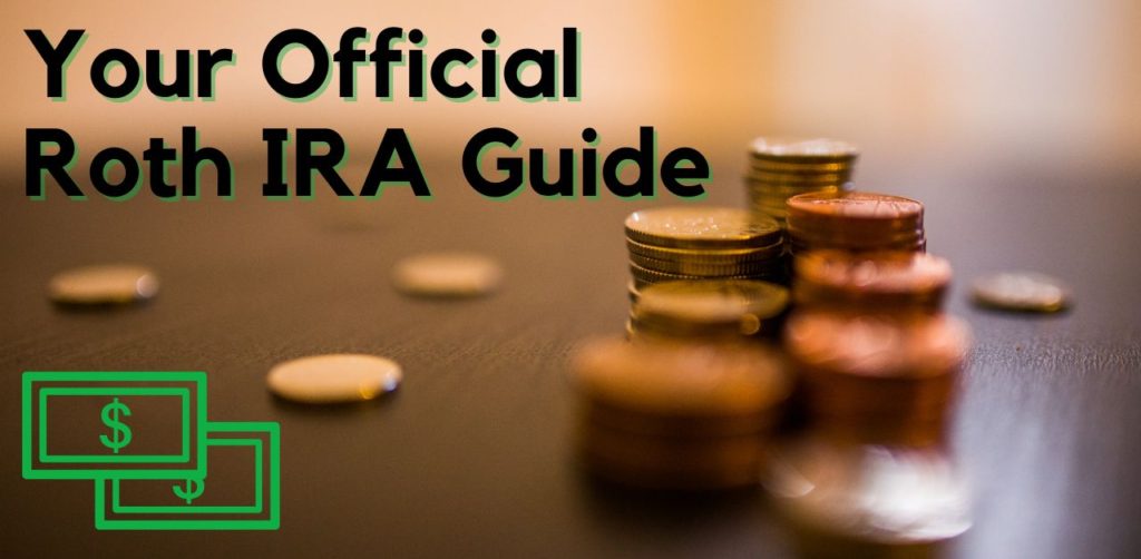 Roth IRA image with pennies on a wooden table and two neon dollar bills